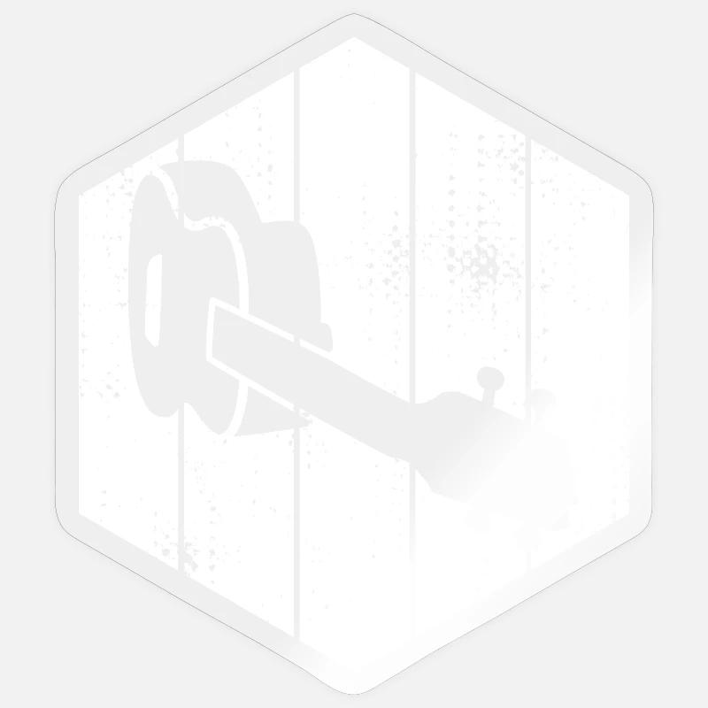Dessin de ukulélé - Sticker taille S (10 x 10 cm) - brillant transparent