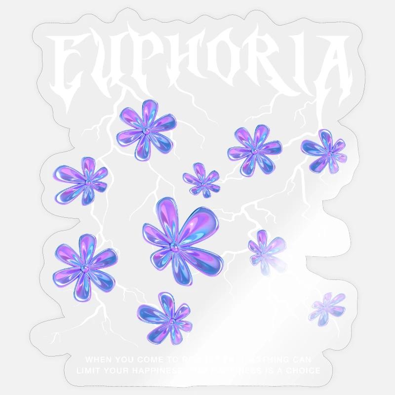 Euphorie Éclair Fleurs Sticker taille S (10 x 10 cm)