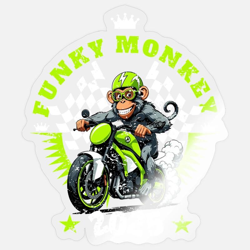 Lustiger Affe - Sticker Größe S (10 x 10 cm) - Transparent glänzend