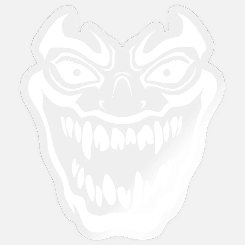 Bold Horror Mask - Sticker size S (10 x 10 cm) - transparent glossy