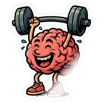 Entraînez votre cerveau - Sticker taille S (10 x 10 cm) - brillant transparent - Devant