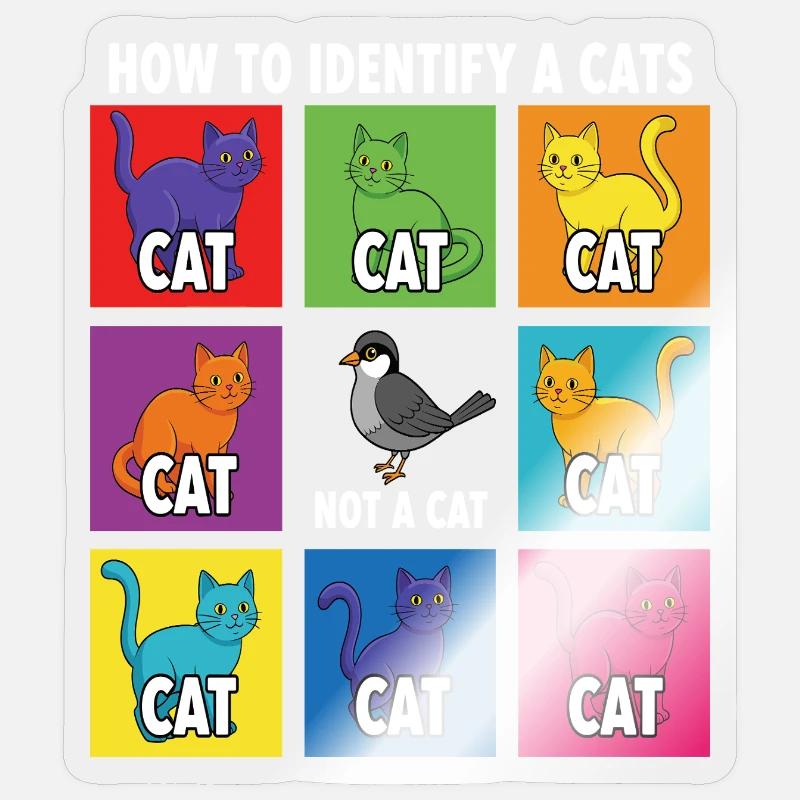 Cat Identification Guide - Sticker size S (10 x 10 cm) - transparent glossy