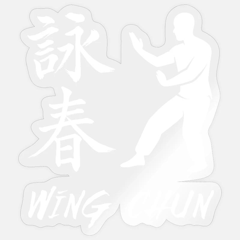Wing Chun Fighter - Sticker Größe S (10 x 10 cm) - Transparent glänzend