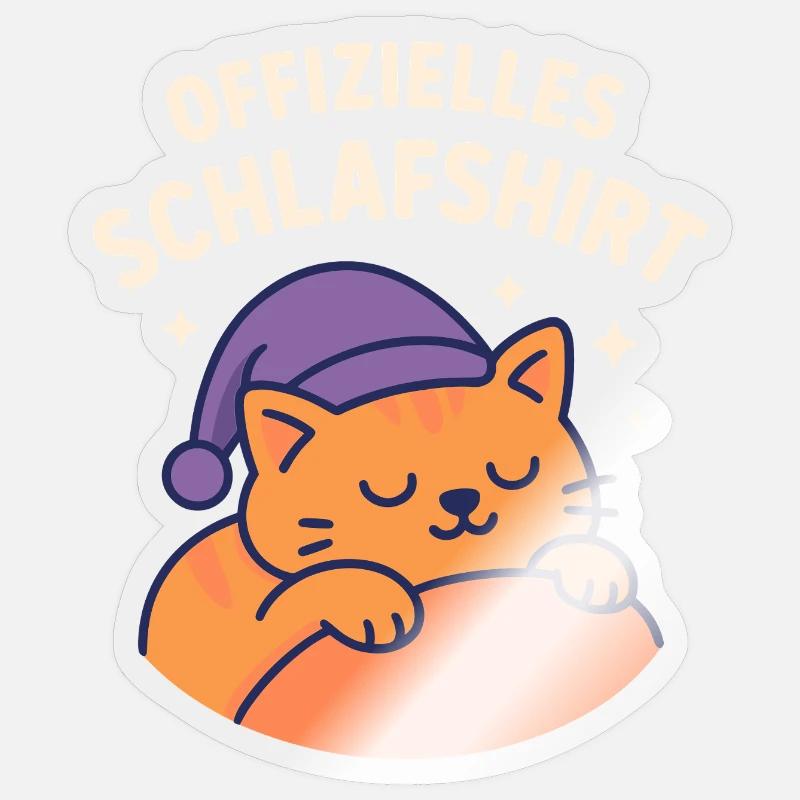 Sleeping Cat Illustration Sticker size S (10 x 10 cm)