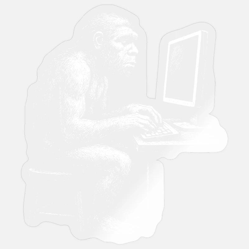 Digital Coder Homo Erectus Geschenk Sticker Größe S (10 x 10 cm)