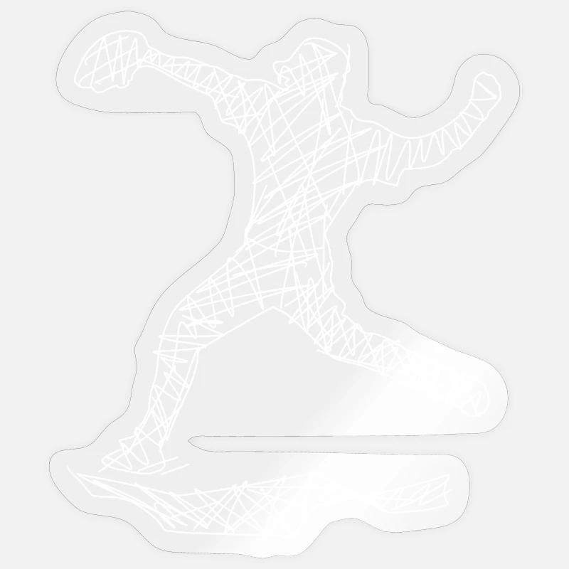 Baseball - Sticker Größe S (10 x 10 cm) - Transparent glänzend