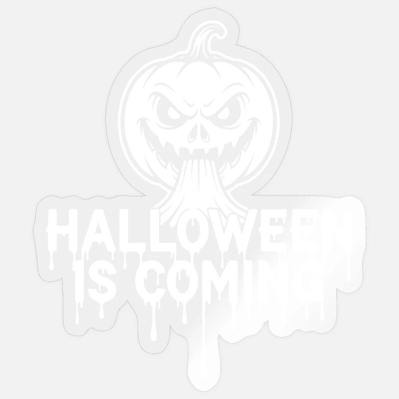 Halloween arrive - Sticker taille S (10 x 10 cm) - brillant transparent