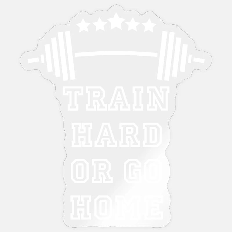 Train Hard GYM: Power & Motivation - Sticker Größe S (10 x 10 cm) - Transparent glänzend