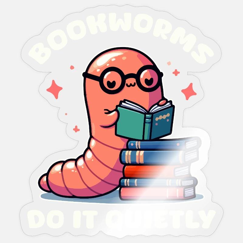 Librivore Lesen Süß - Sticker Größe S (10 x 10 cm) - Transparent glänzend