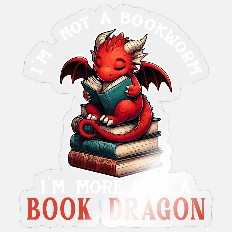 Dragon Book Reader Sticker size S (10 x 10 cm)