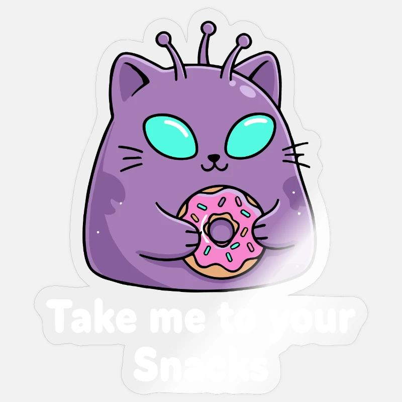 Cute Donut Cat Snack Seducer Sticker size S (10 x 10 cm)