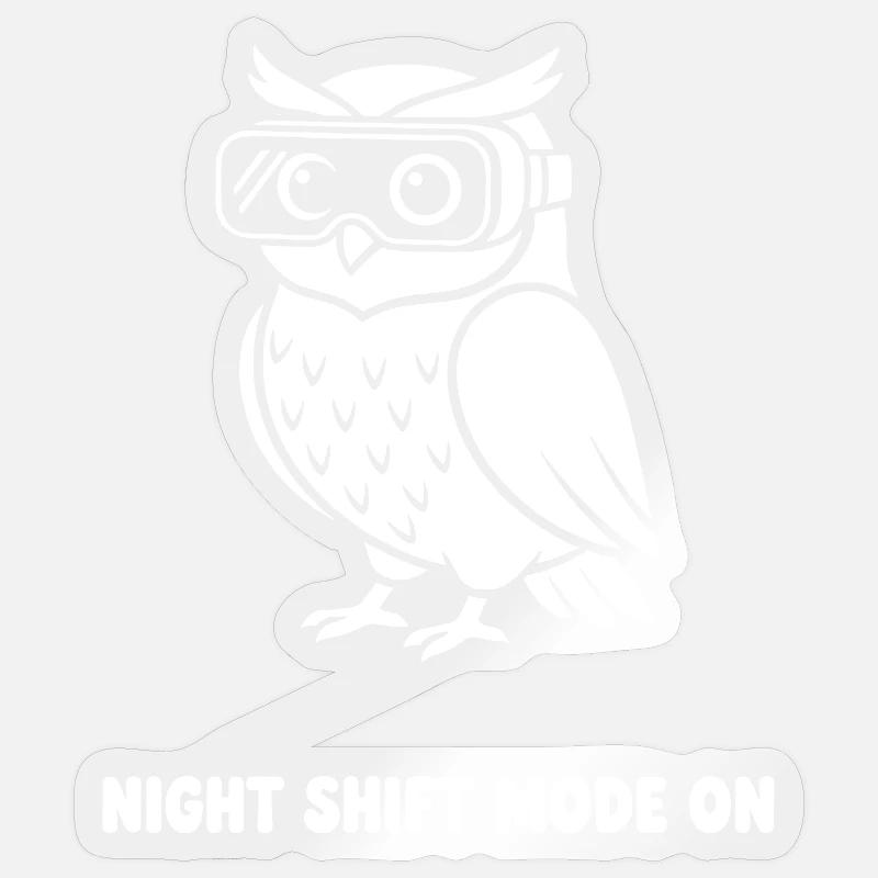 Nachtmodus Eule mit VR-Brille Sticker Größe S (10 x 10 cm)