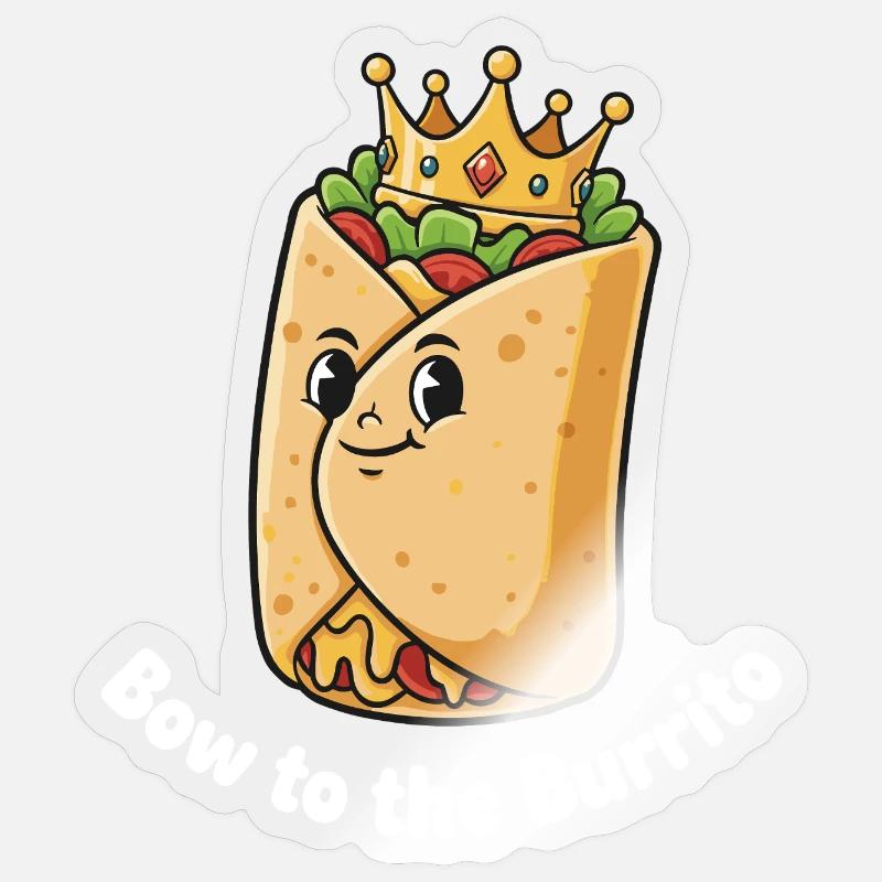Couronne de Burrito Roi - Sticker taille S (10 x 10 cm) - brillant transparent