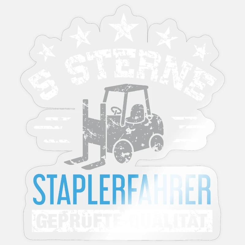 5 Star Forklift Driver Tested Quality / Forklift Sticker size S (10 x 10 cm)