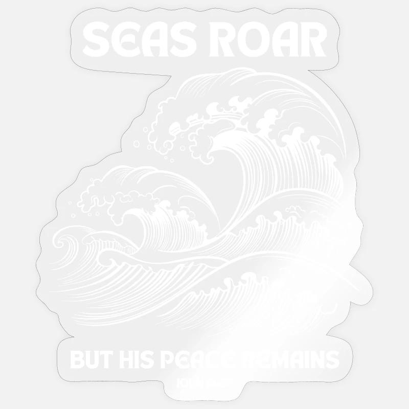 Seas Roar - Johannes 14:27 Design - Sticker Größe S (10 x 10 cm) - Transparent glänzend