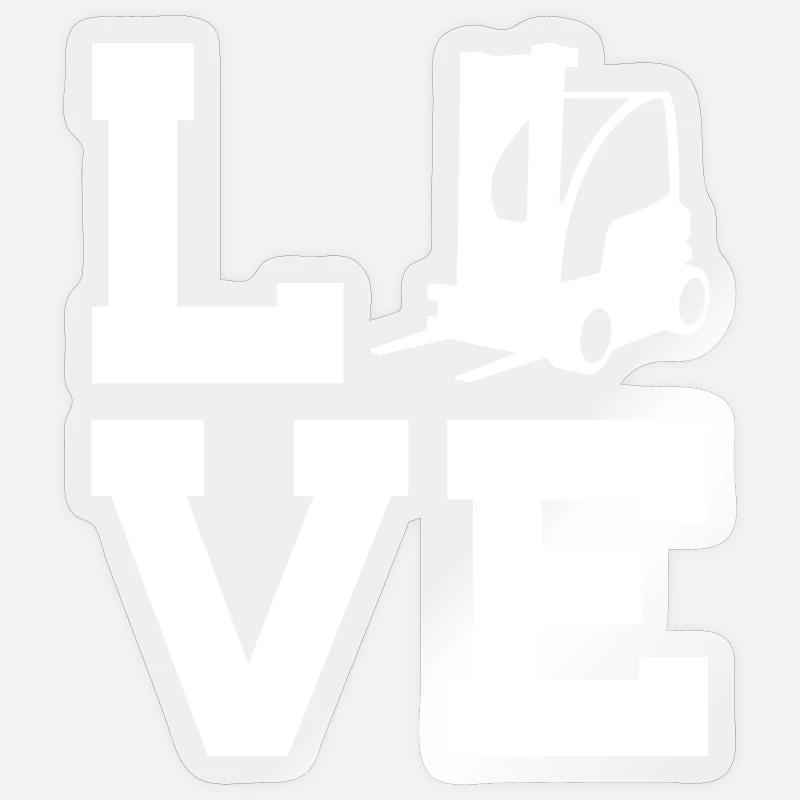 Love for Warehouse and Freight Forwarding – Forklift Driver Sticker size S (10 x 10 cm)
