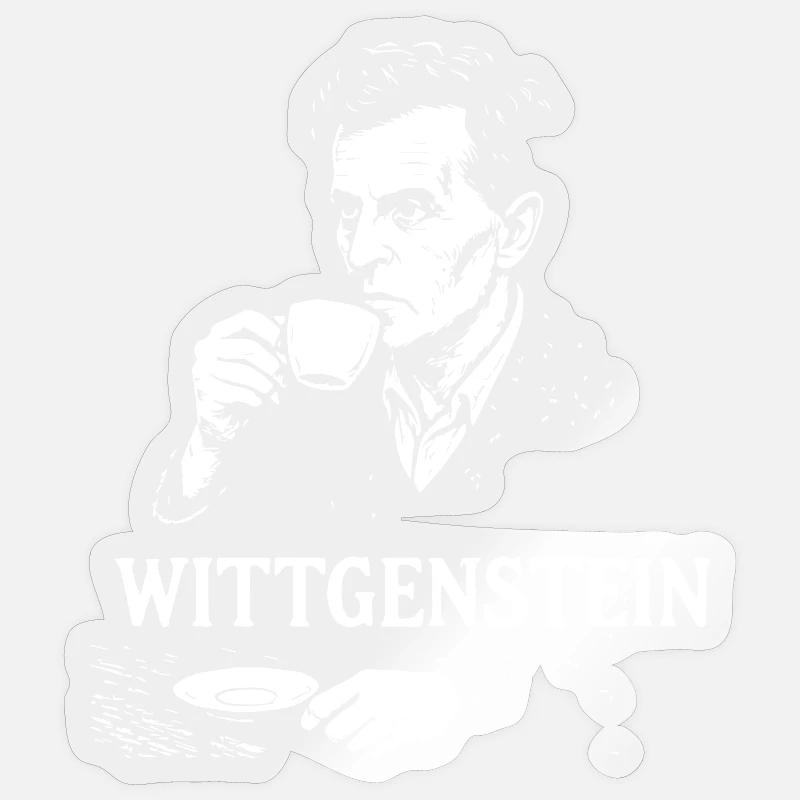 Wittgenstein Philosopher Coffee Portrait Sticker size S (10 x 10 cm)