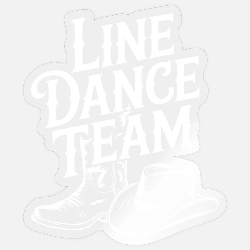 Line Dance Team Boots Hat - Sticker Größe S (10 x 10 cm) - Transparent glänzend