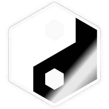 Hex Cutout Yin Yang - Sticker size S (10 x 10 cm) - transparent glossy - Front