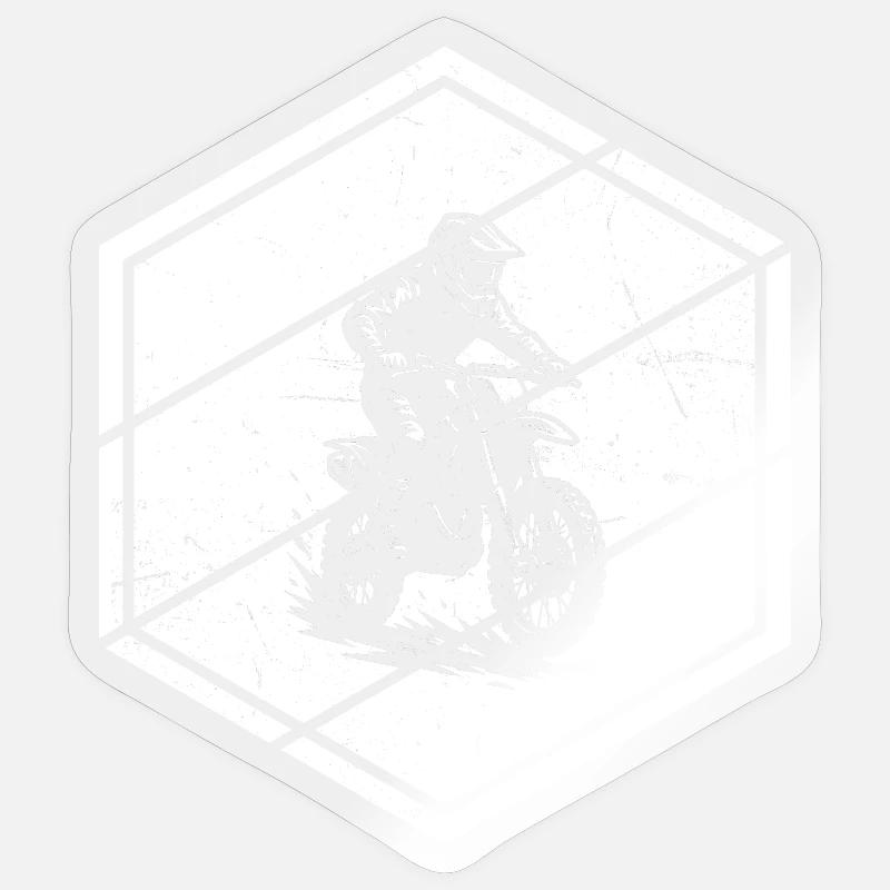 Conception compacte du motocross - Sticker taille S (10 x 10 cm) - brillant transparent