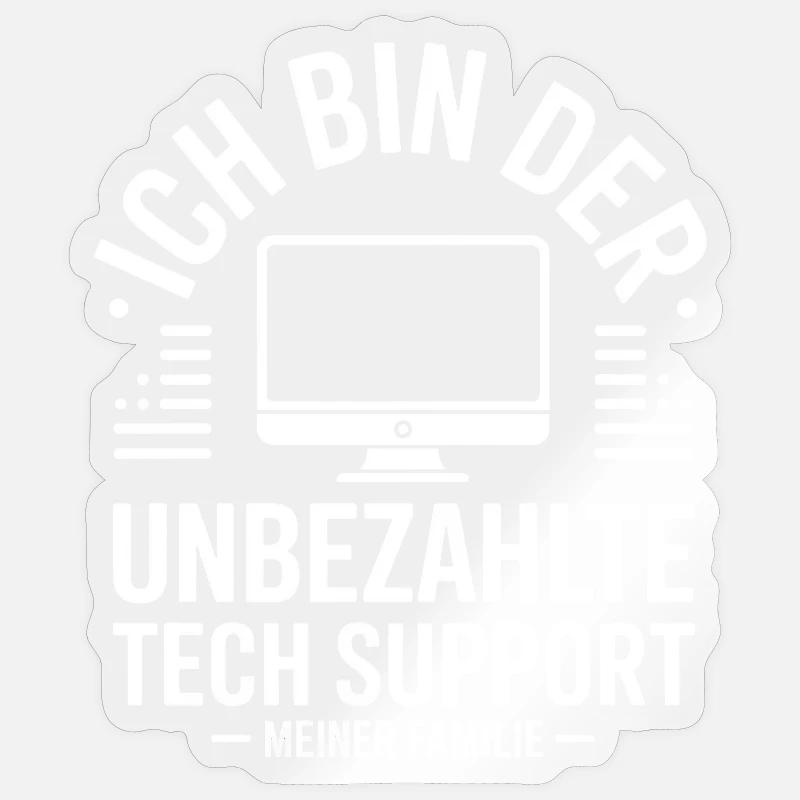 Unbezahlter Tech Support Sticker Größe S (10 x 10 cm)
