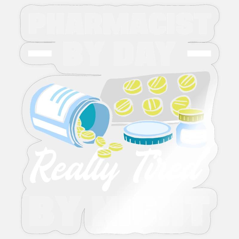 Pharmacien Technicien Pharmaceutique - Sticker taille S (10 x 10 cm) - brillant transparent