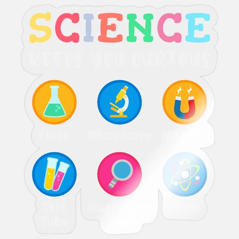 Science arouses curiosity Sticker size S (10 x 10 cm)