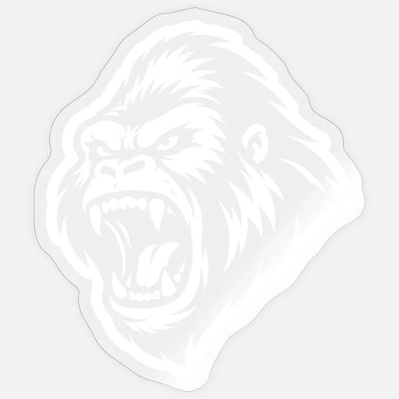 Gorilla Aggressive - Sticker size S (10 x 10 cm) - transparent glossy