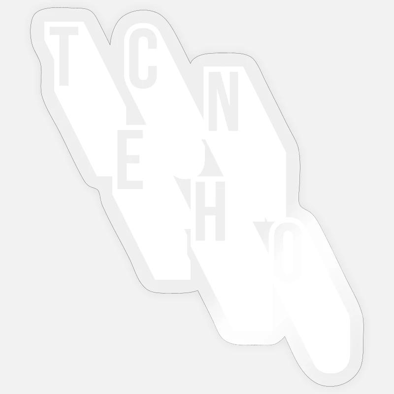 techno music geometric logo design Sticker size S (10 x 10 cm)