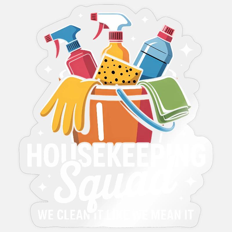Funny Cleaning Design - Sticker size S (10 x 10 cm) - transparent glossy