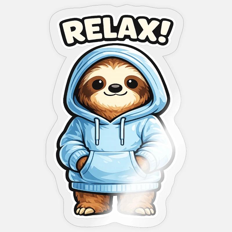 Sweat à capuche Relax Sloth Sticker taille S (10 x 10 cm)
