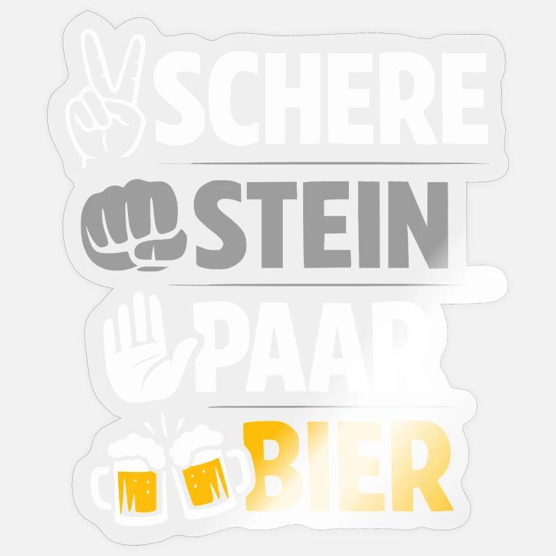 Ciseaux, Pierre de Bière : Amitié & Bière - Sticker taille S (10 x 10 cm) - brillant transparent