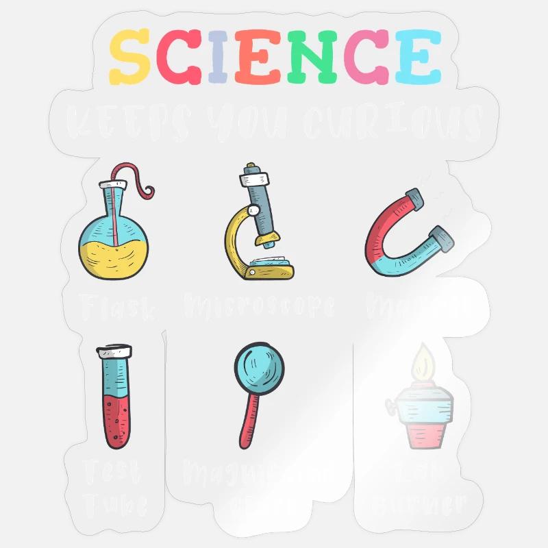 Science arouses curiosity - Sticker size S (10 x 10 cm) - transparent glossy