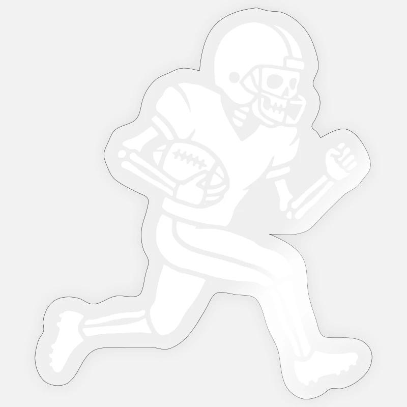 Skelett-Gridiron Runner - Sticker Größe S (10 x 10 cm) - Transparent glänzend