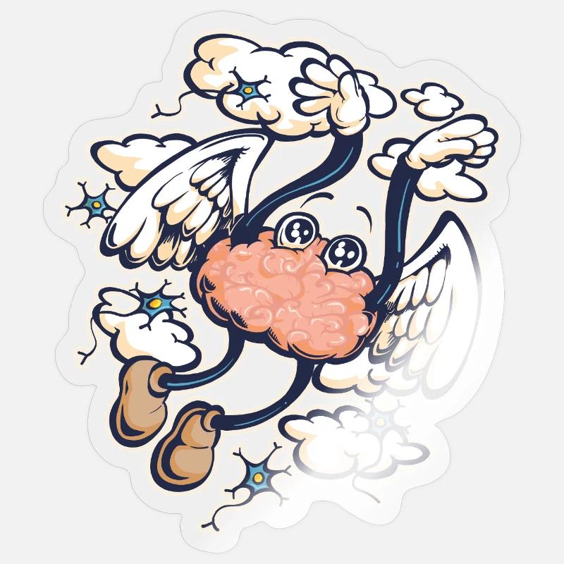 Ecstatic brain - Sticker size S (10 x 10 cm) - transparent glossy
