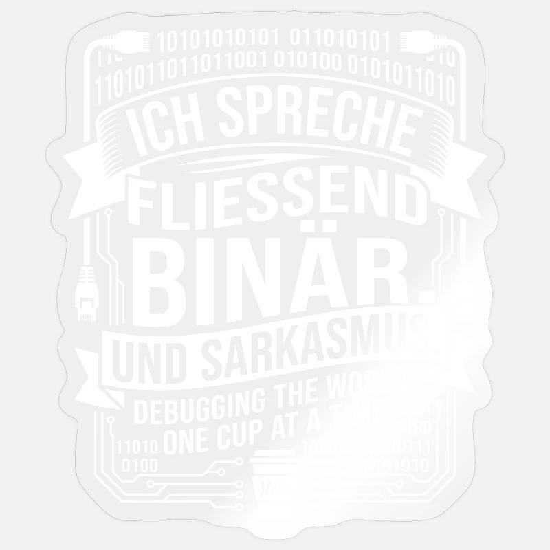 Coding Binary Coffee Sarcasm - Sticker size S (10 x 10 cm) - transparent glossy