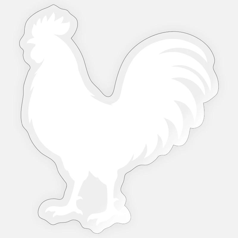 Rooster Silhouette - Sticker size S (10 x 10 cm) - transparent glossy