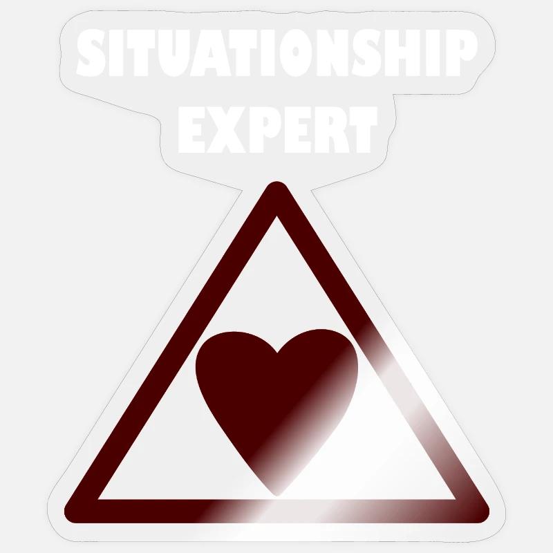 Expert en relations dans le triangle Sticker taille S (10 x 10 cm)