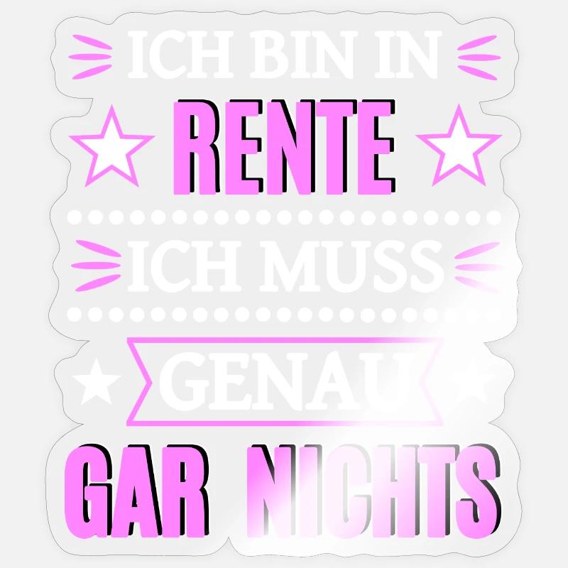 Endlich in Rente - Sticker Größe S (10 x 10 cm) - Transparent glänzend