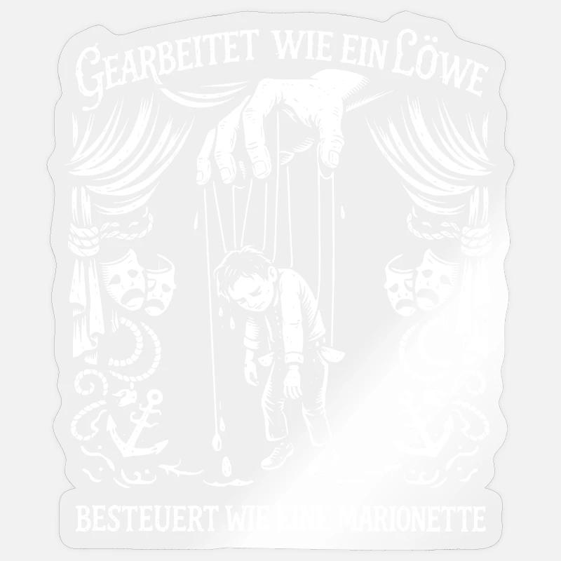 Gearbeitet Wie Ein Löwe - Sticker Größe S (10 x 10 cm) - Transparent glänzend
