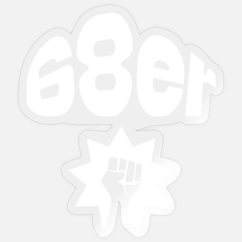 68s - Sticker size S (10 x 10 cm) - transparent glossy