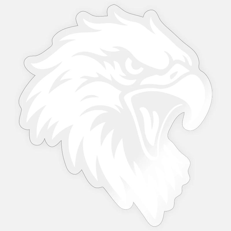 Angry Eagle Head – Tattoo Style - Sticker size S (10 x 10 cm) - transparent glossy