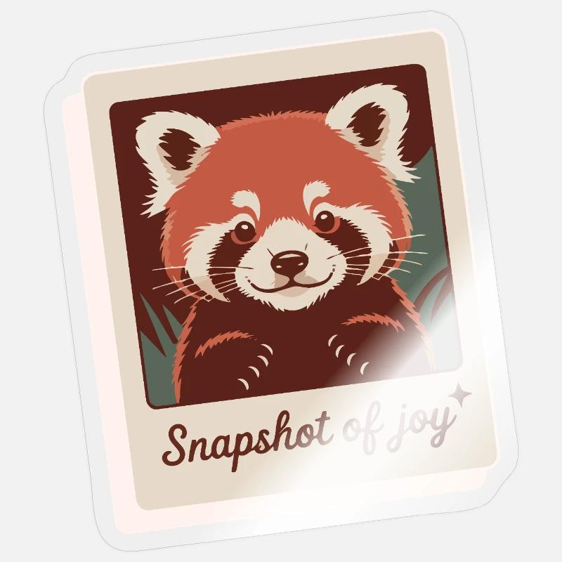 Red Panda Snapshot Joy - Sticker size S (10 x 10 cm) - transparent glossy