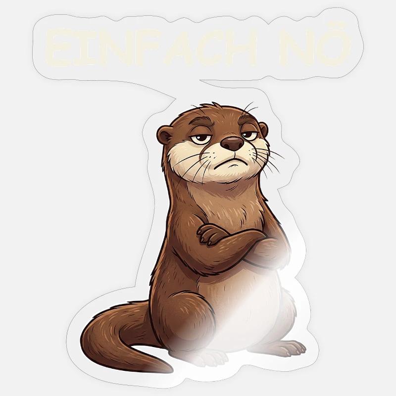 Drôle de Dicton, Loutre - Sticker taille S (10 x 10 cm) - brillant transparent