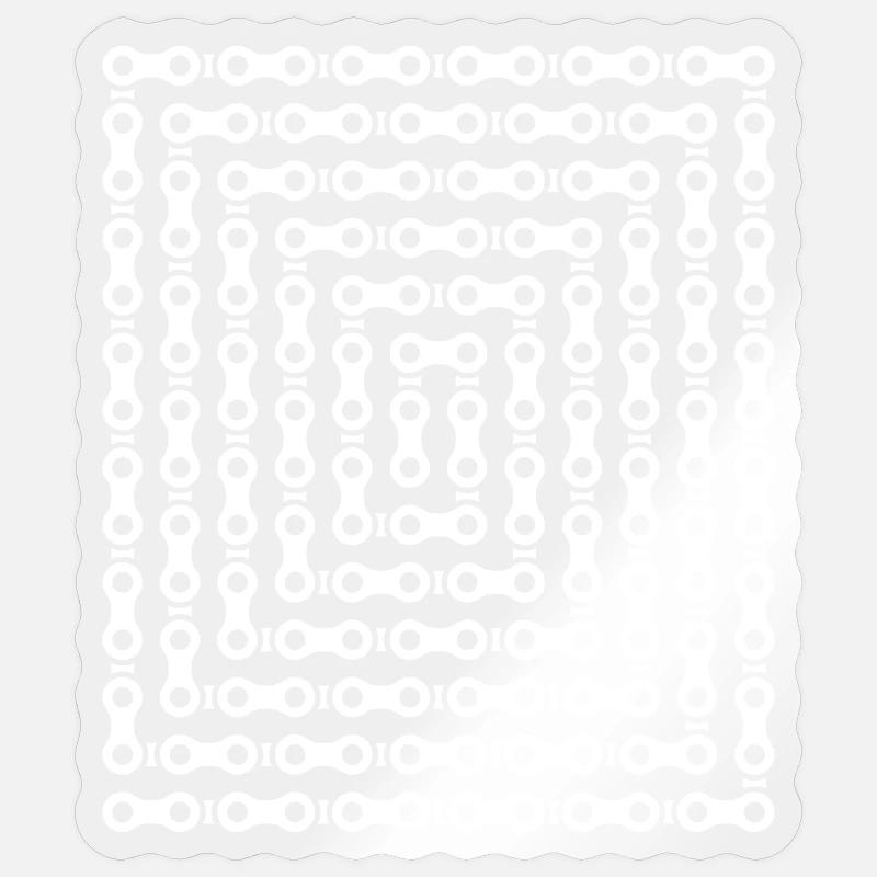 Pyöräketjun labyrinttikuvio - Tarra koko S (10 x 10 cm) - läpinäkyvä kiiltävä