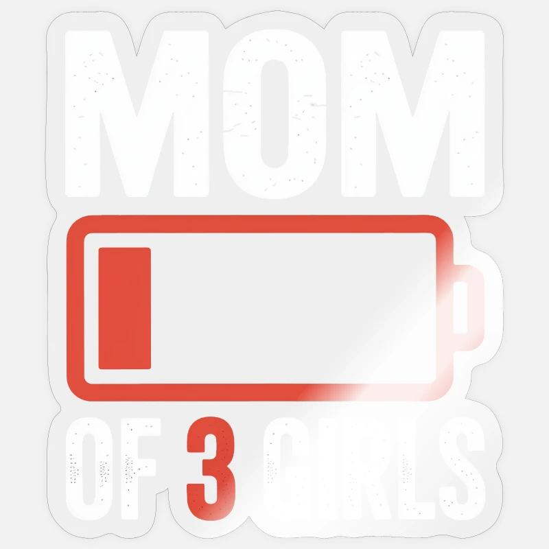T-shirt Battery de 3 filles - Sticker taille S (10 x 10 cm) - brillant transparent