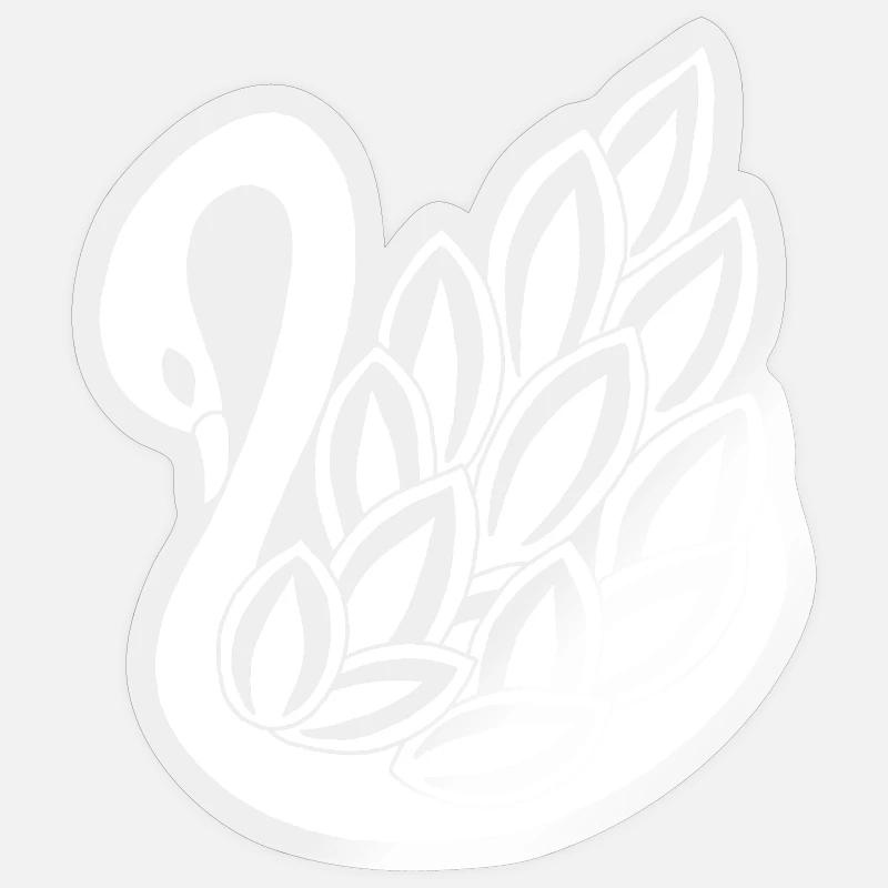 The White Swan - Sticker size S (10 x 10 cm) - transparent glossy
