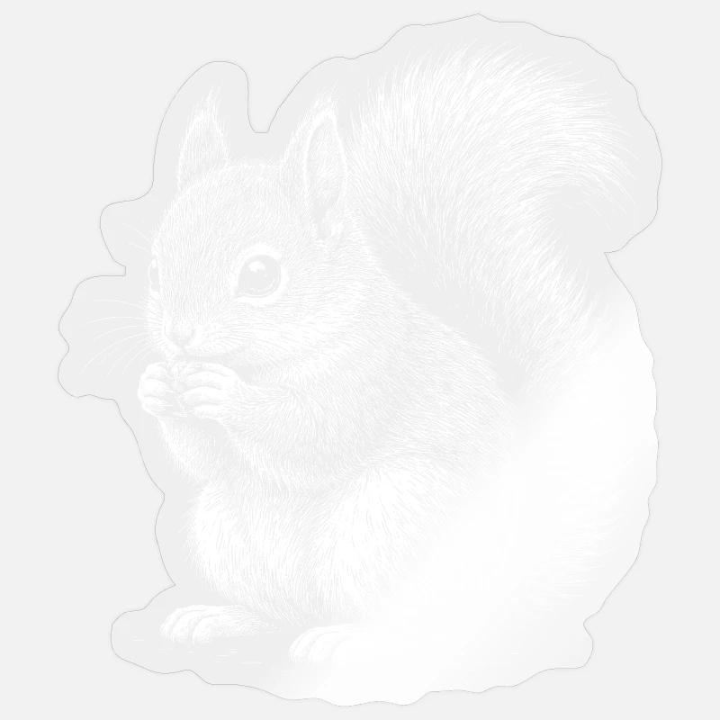Écureuil - Sticker taille S (10 x 10 cm) - brillant transparent