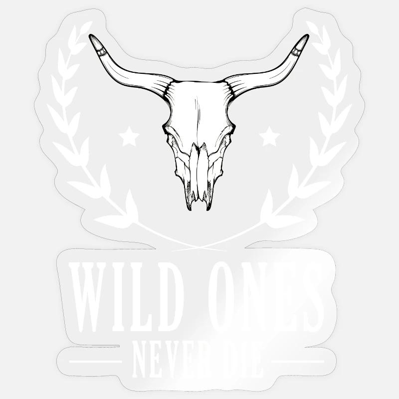Boho Western Shirt - Sticker size S (10 x 10 cm) - transparent glossy