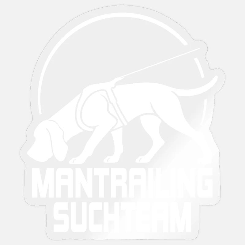 Bloodhound Mantrailing Suchteam Hunde Wilsigns - Sticker Größe S (10 x 10 cm) - Transparent glänzend